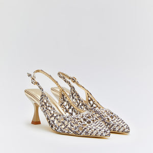 Buonarotti Slingback Gold Offen Grau Metallisch