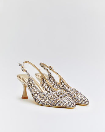 Buonarotti Slingback Gold Offen Grau Metallisch