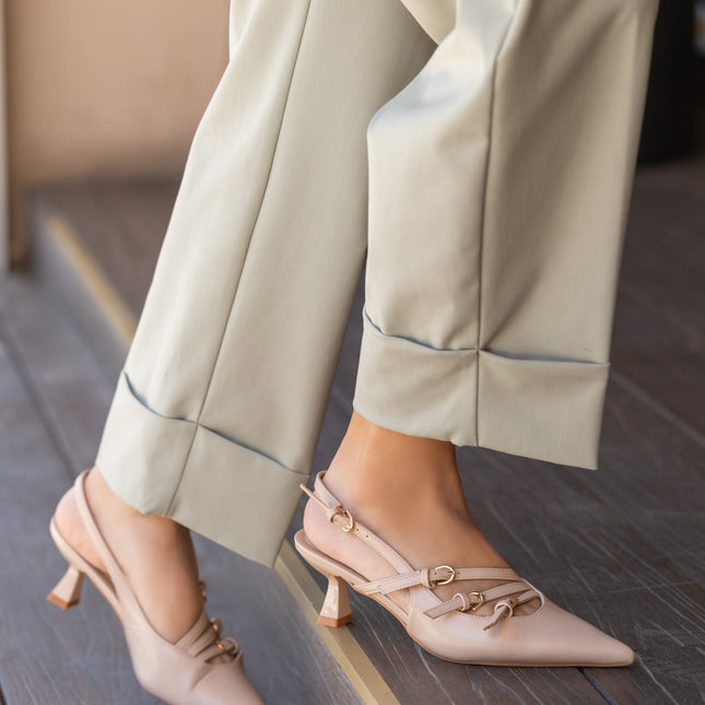 Buonarotti Slingback Heels Nackt Schnallen