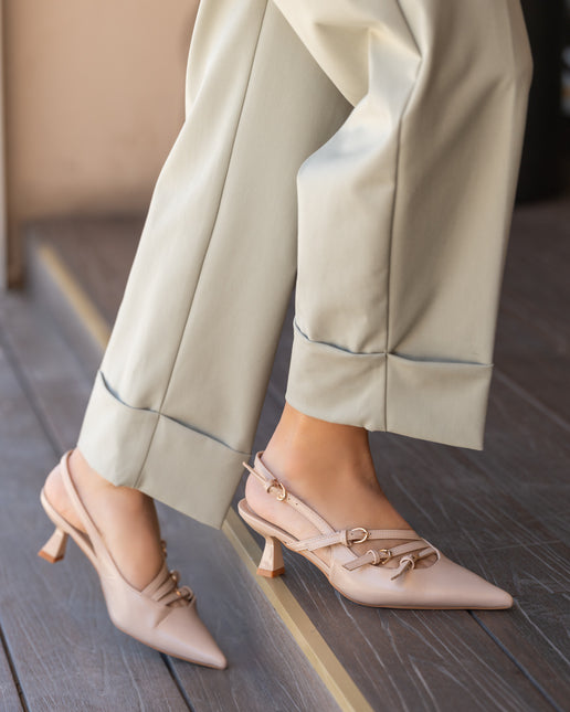 Buonarotti Slingback Heels Nackt Schnallen