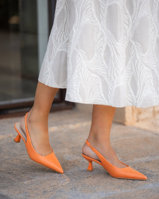 Buonarotti Slingback Heels Orange