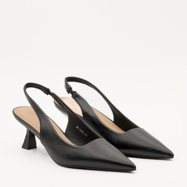 Buonarotti Slingback Heels Schwarz