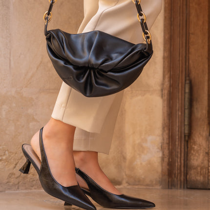 Buonarotti Slingback Heels Schwarz