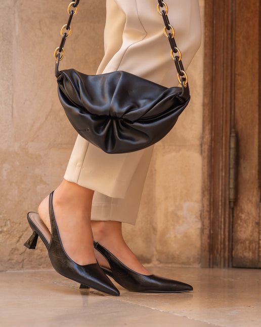 Buonarotti Slingback Heels Schwarz