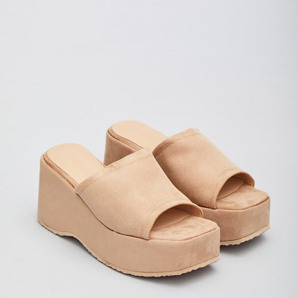 Buonarotti Keilsandalen zum Hineinschlüpfen Beige Suedine