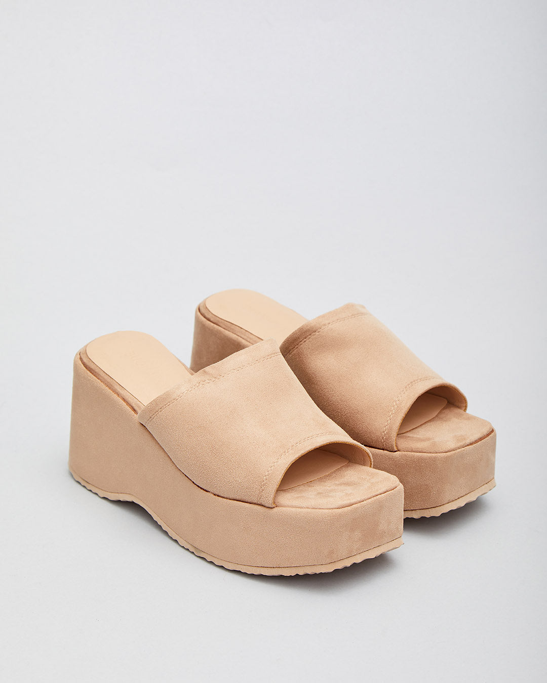 Buonarotti Keilsandalen zum Hineinschlüpfen Beige Suedine