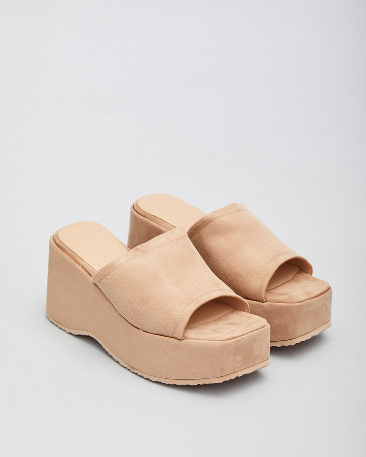 Buonarotti Keilsandalen zum Hineinschlüpfen Beige Suedine