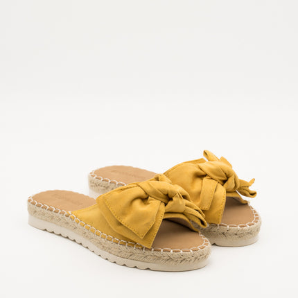 Buonarotti Hausschuhe Gelb Suedine Schleife