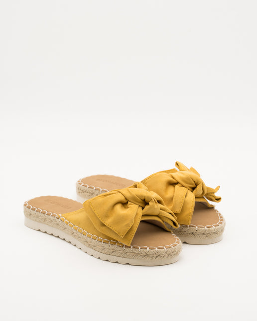 Buonarotti Hausschuhe Gelb Suedine Schleife