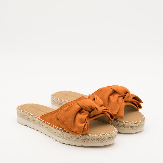 Buonarotti Hausschuhe Orange Suedine Schleife