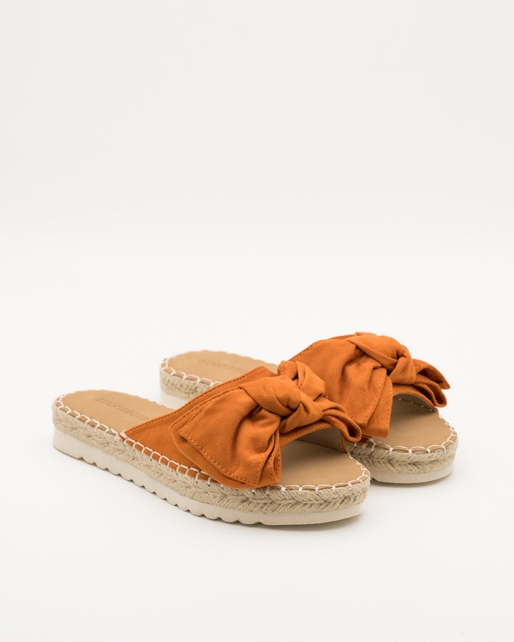 Buonarotti Hausschuhe Orange Suedine Schleife