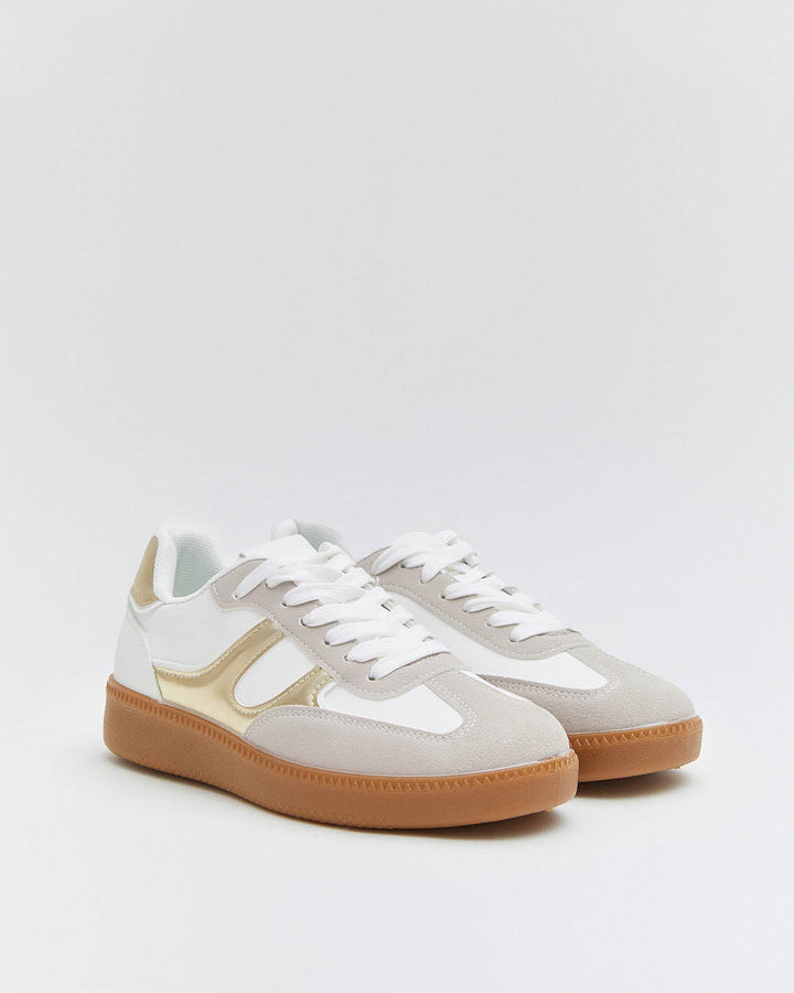 Buonarotti Turnschuhe Weiß Samba Gold