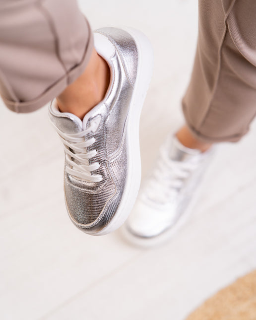 Buonarotti Turnschuhe Silber Inspiriert Kraft Weiß