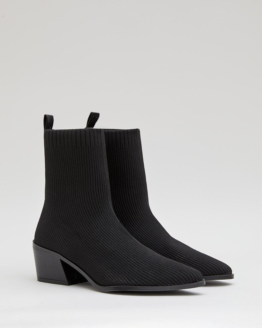 Buonarotti Sock Booties Schwarz Blockabsatz
