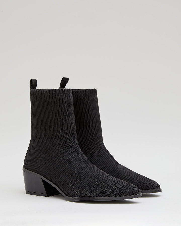 Buonarotti Sock Booties Schwarz Blockabsatz