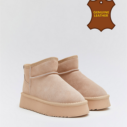 Buonarotti Ugie Stiefel Beige Leder Plateau