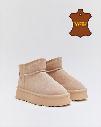 Buonarotti Ugie Stiefel Beige Leder Plateau