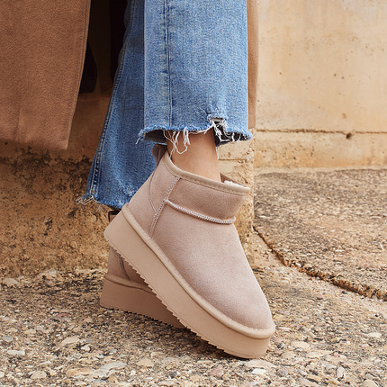 Buonarotti Ugie Stiefel Beige Leder Plateau