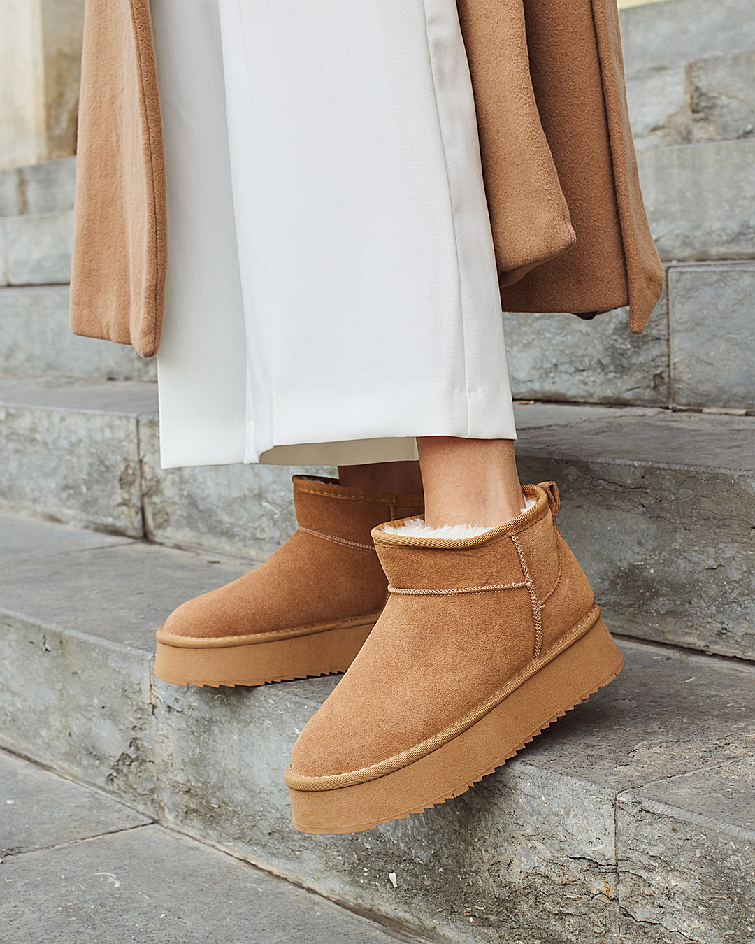 Buonarotti Ugie Stiefel Kamelleder Plateau
