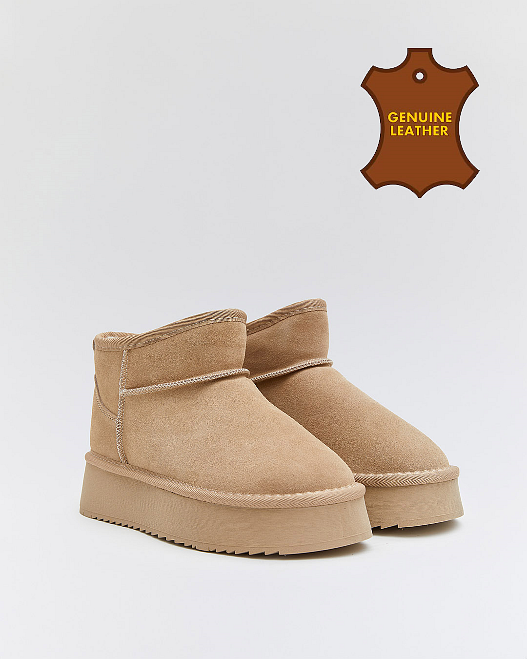 Buonarotti Ugie Stiefel Khaki Leder Plateau