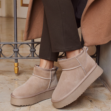 Buonarotti Ugie Stiefel Khaki Leder Plateau