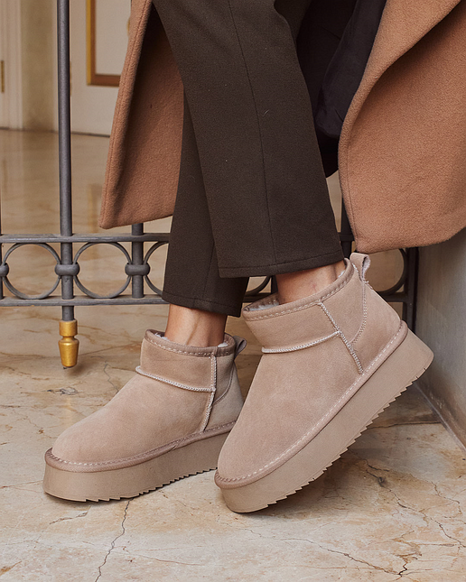 Buonarotti Ugie Stiefel Khaki Leder Plateau