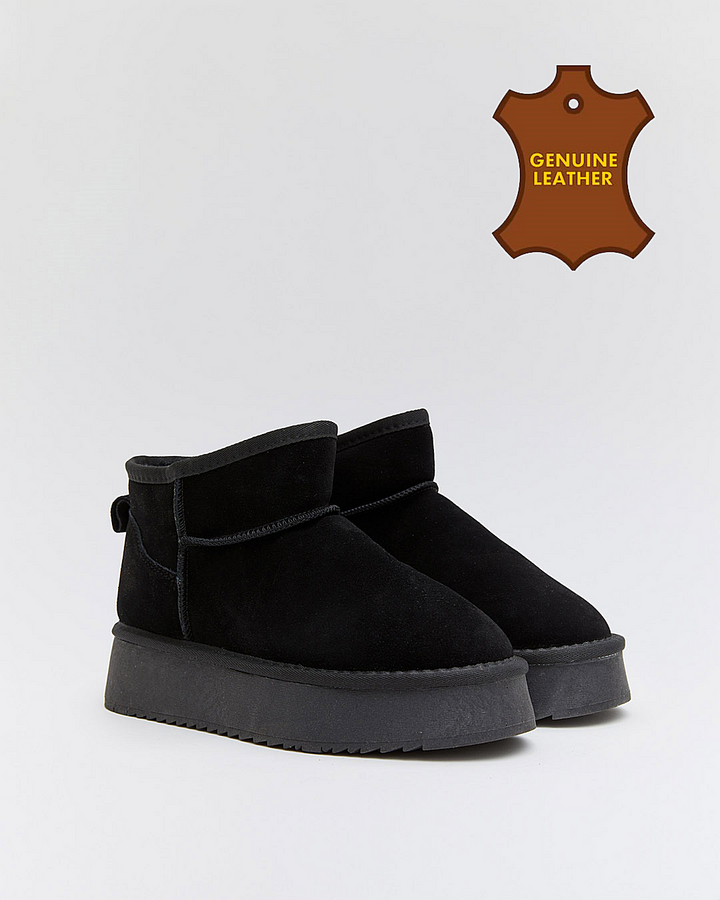 Buonarotti Ugie Stiefel Schwarzes Leder Plateau