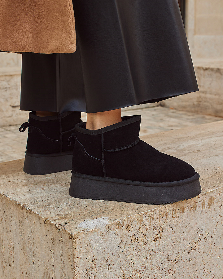 Buonarotti Ugie Stiefel Schwarzes Leder Plateau