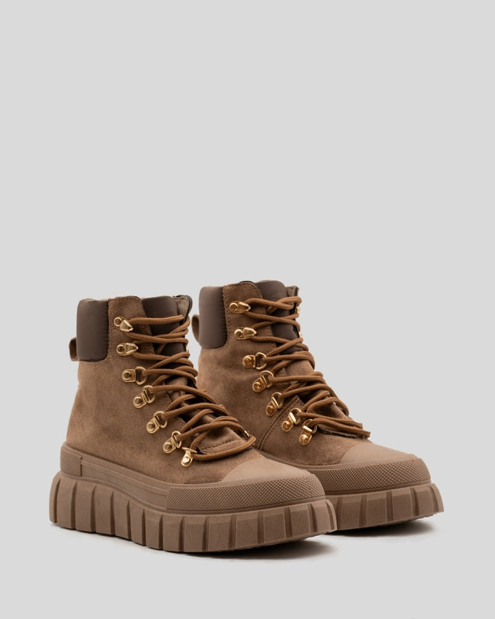 Buonarotti Tierarztstiefel Braun Sämischleder Gold