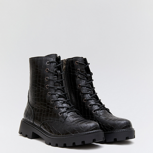 Buonarotti Veterinär Stiefel Schwarz Croc