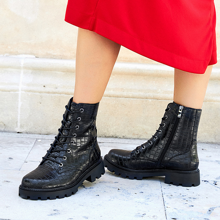 Buonarotti Veterinär Stiefel Schwarz Croc