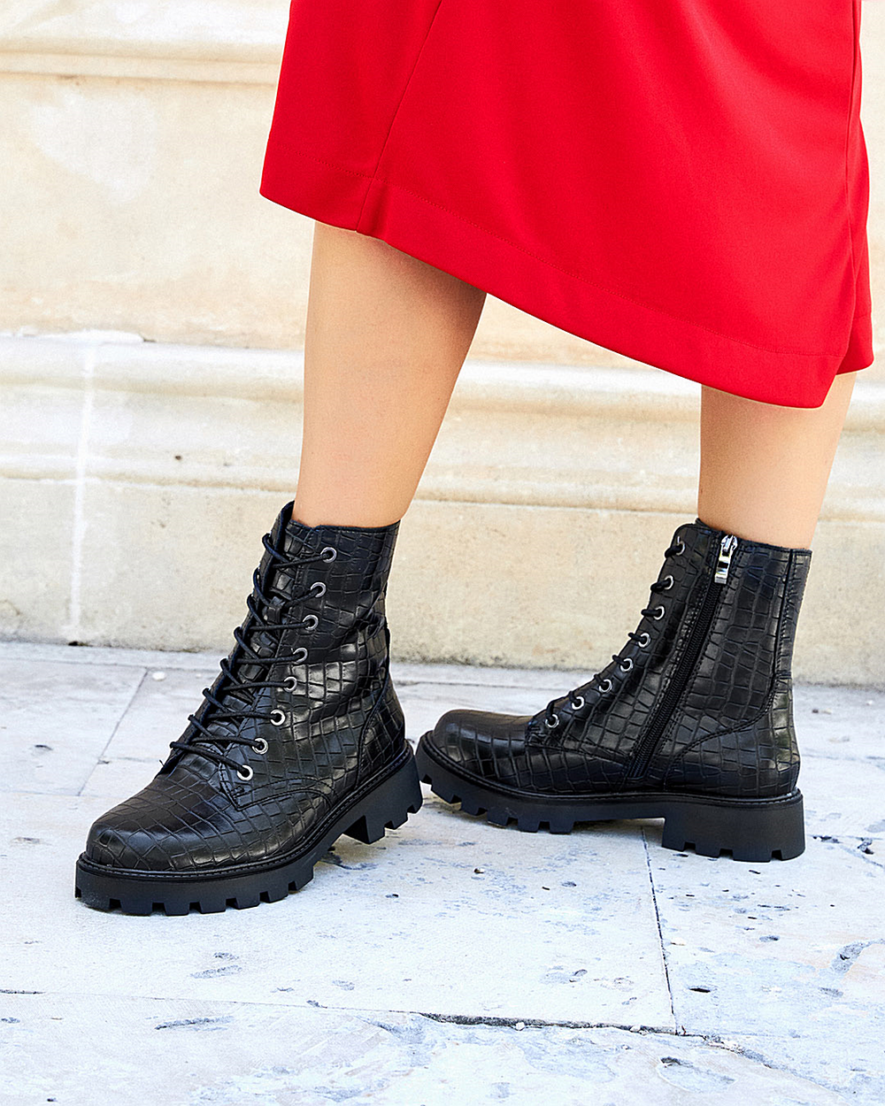 Buonarotti Veterinär Stiefel Schwarz Croc