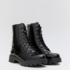 Buonarotti Tierarztstiefel Schwarz Lack