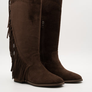 Buonarotti Westernstiefel Braun Suedine Fransen