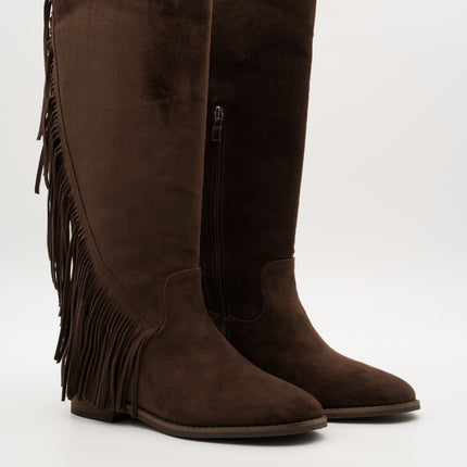 Buonarotti Westernstiefel Braun Suedine Fransen