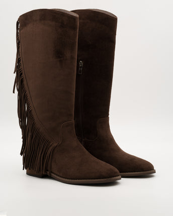 Buonarotti Westernstiefel Braun Suedine Fransen