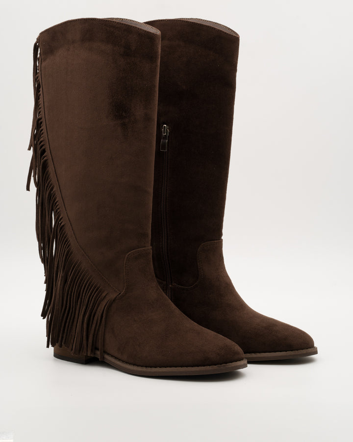 Buonarotti Westernstiefel Braun Suedine Fransen