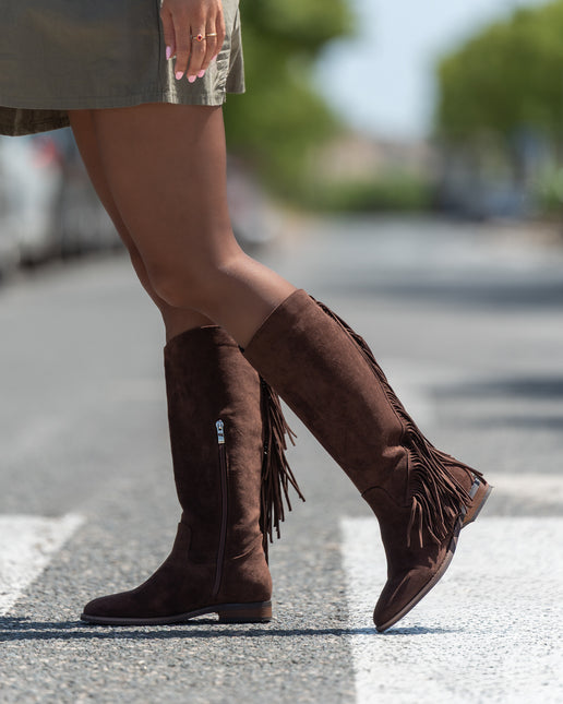 Buonarotti Westernstiefel Braun Suedine Fransen