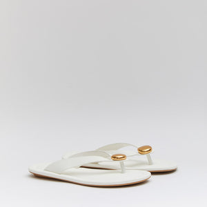 Buonarotti Weiße Flip Flops Goldener Knopf