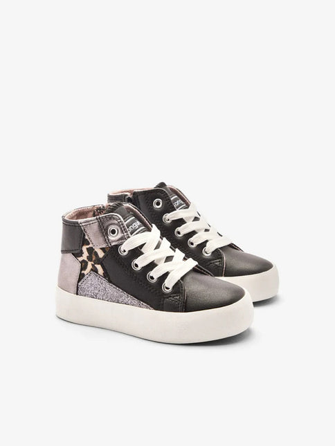 Conguitos High Sneakers Mädchen Schwarz Star Leopard
