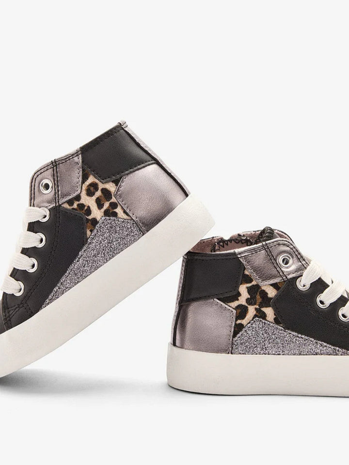 Conguitos High Sneakers Mädchen Schwarz Star Leopard