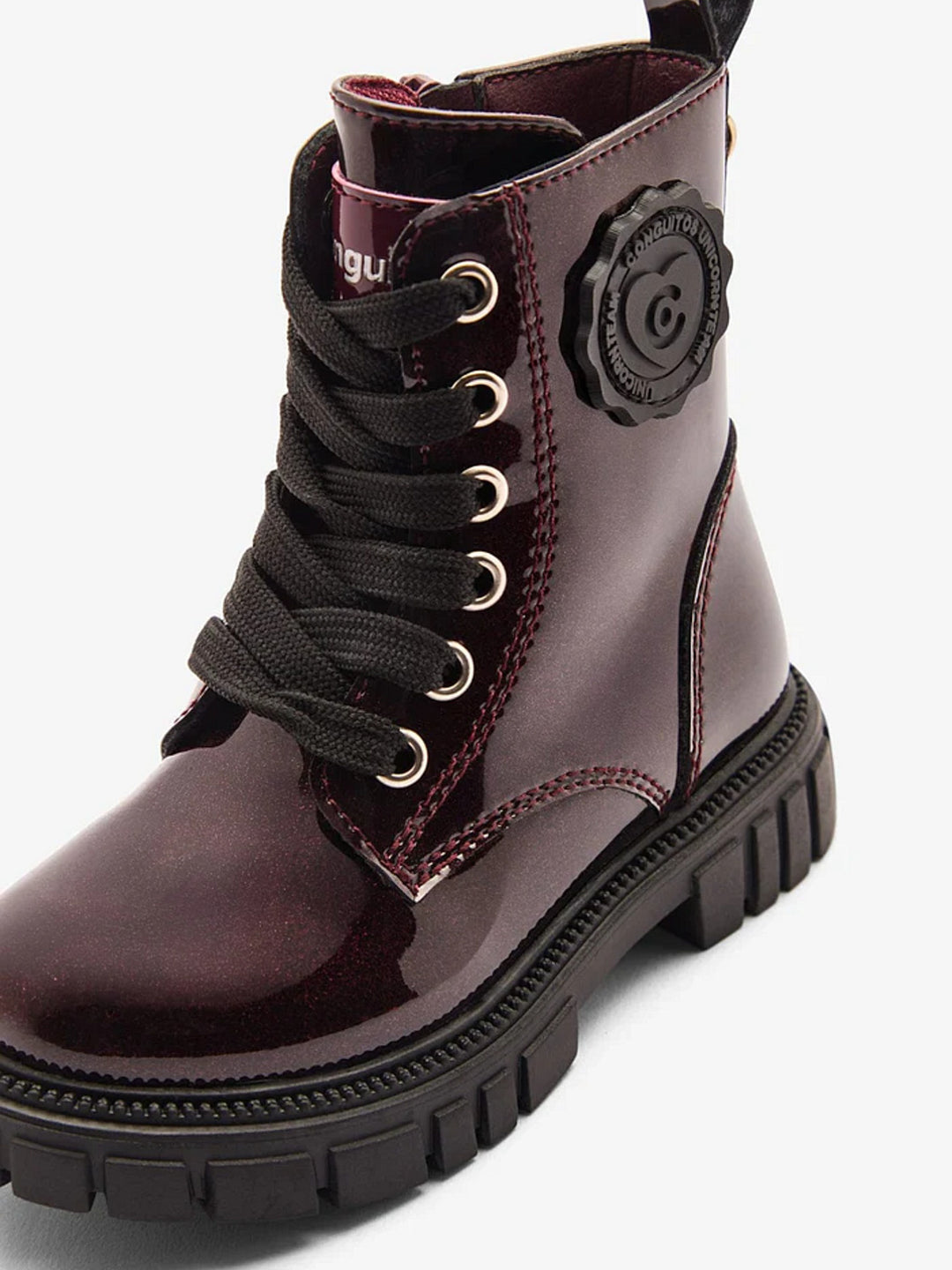 Conguitos Veteranenstiefel Mädchen Burgunderfarbener Lack