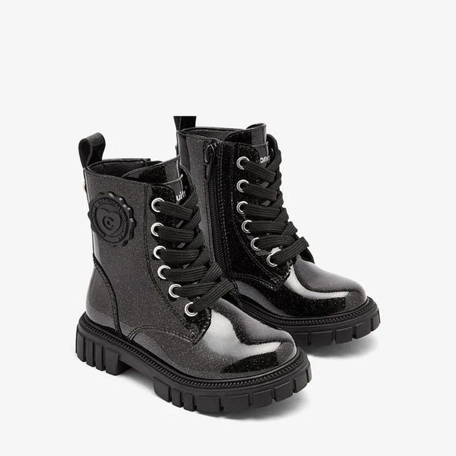 Conguitos Veteranenstiefel Mädchen Schwarz Lack