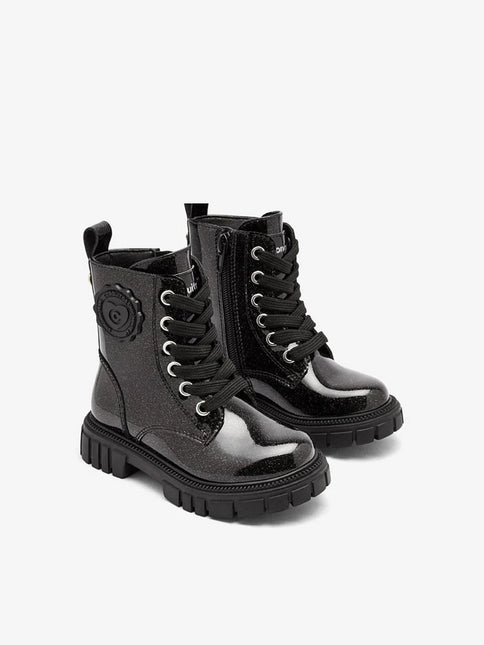 Conguitos Veteranenstiefel Mädchen Schwarz Lack