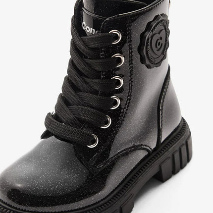 Conguitos Veteranenstiefel Mädchen Schwarz Lack