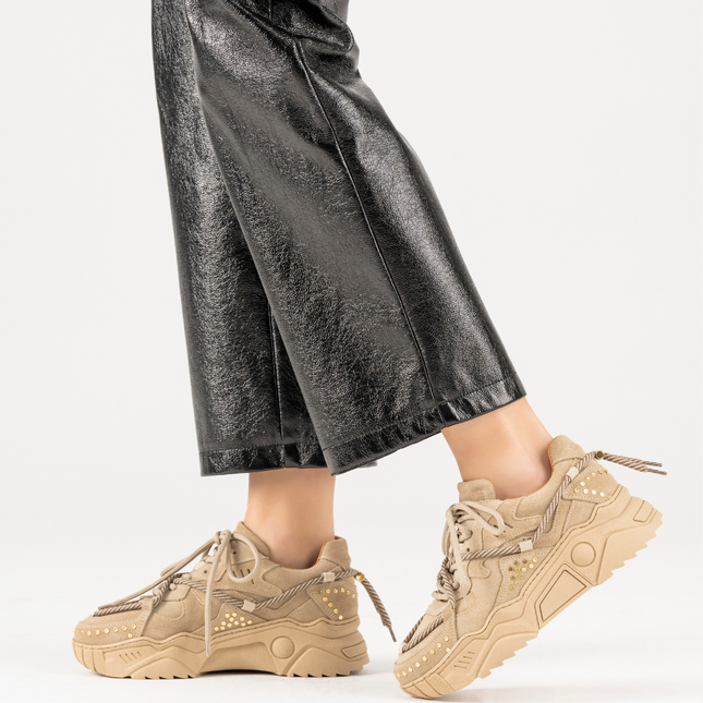 DWRS The label DWRS Turnschuhe JUPITER Beige Nieten