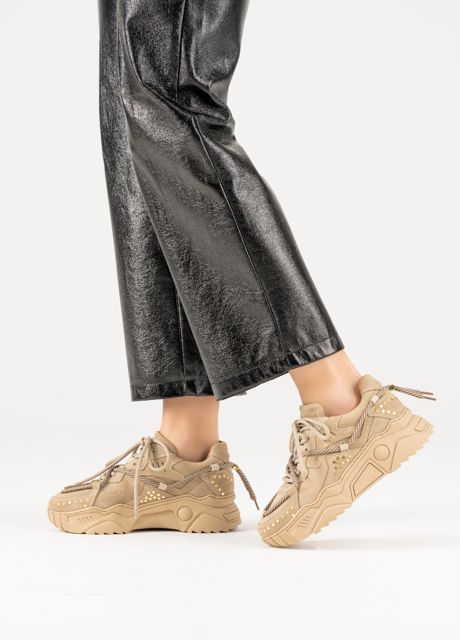 DWRS The label DWRS Turnschuhe JUPITER Beige Nieten