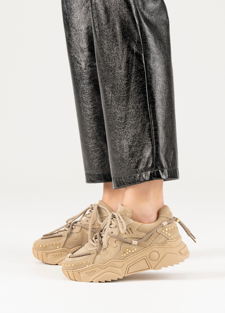 DWRS The label DWRS Turnschuhe JUPITER Beige Nieten