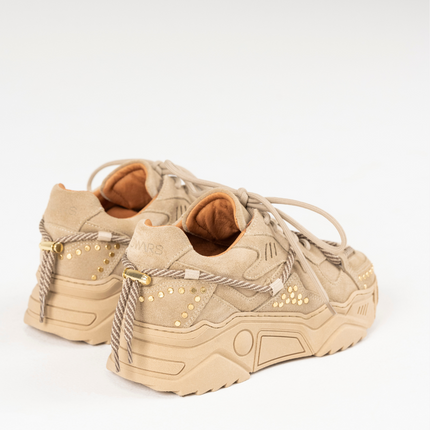 DWRS The label DWRS Turnschuhe JUPITER Beige Nieten
