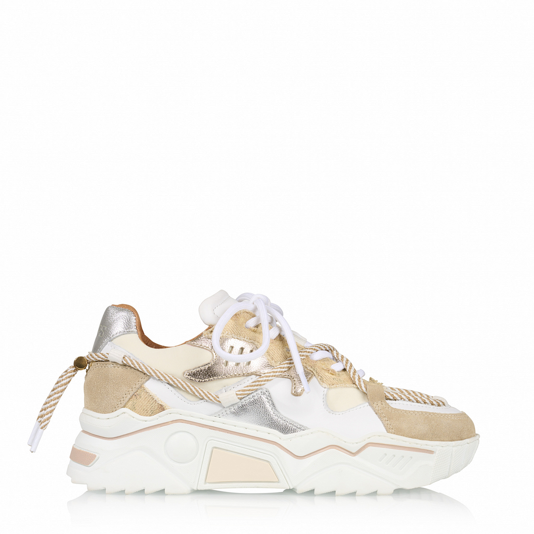 DWRS The label DWRS Turnschuhe JUPITER Schlange Sand Champagner